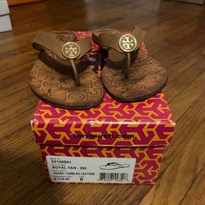 Tory Burch Thora Leather Flip Flop Sandal.